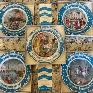 Vintage Haviland 5-Plate Bicentennial Set (depicts 5 events in early America)